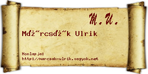 Márcsák Ulrik névjegykártya